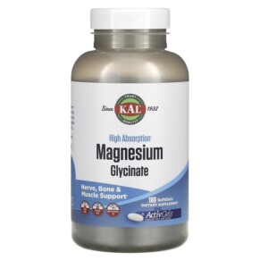 KAL High Absorption Magnesium Glycinate 180 Softgels 021245428923