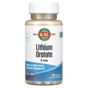 KAL Lithium Orotate 5 mg 60 VegCaps 021245380382