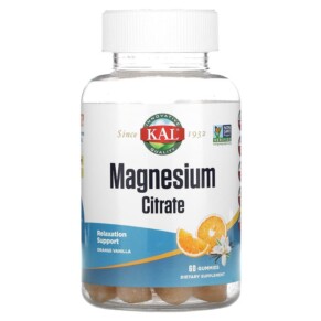 KAL Magnesium Citrate Orange Vanilla 60 Gummies 021245955832