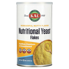 KAL Nutritional Yeast Flakes Wonderful Nutty 12 oz (340 g) 021245380009