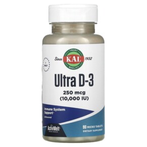 KAL Ultra D-3 Unflavored 250 mcg (10.000 IU) 90 Micro Tablets 021245292616