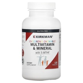 Kirkman Labs Children's Chewable Multivitamin & Mineral with 5-MTHF 120 Tablets 812325024643