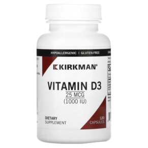 Kirkman Labs Vitamin D3 25 mcg (1.000 IU) 120 Capsules 812325021444
