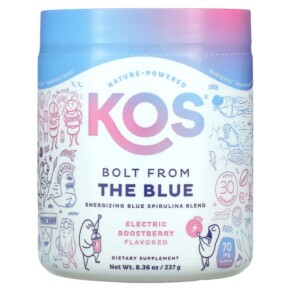 KOS Bolt from the Blue Energizing Blue Spirulina Blend Electric Boostberry Flavored 8.36 oz (237 g) 850015510625