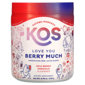 KOS Love You Berry Much Energizing Red Juice Blend Goji Berry Popsicle 8.78 oz (249 g) 850000503670