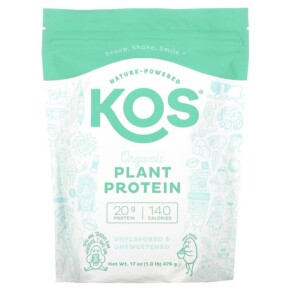 KOS Organic Plant Protein Unflavored 1 lb (476 g) 850015510922