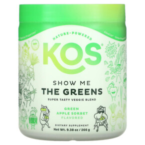 KOS Show Me The Greens Super Tasty Veggie Blend Green Apple Sorbet 9.38 oz (266 g) 850000503373