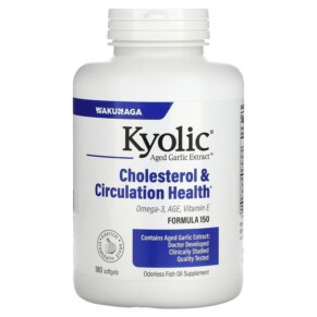 Kyolic Aged Garlic Extract Cholesterol & Circulation Health 180 Softgels 023542150422