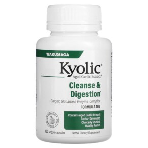 Kyolic Aged Garlic Extract Cleanse & Digestion Formula 102 100 Veggie Capsules 023542102414