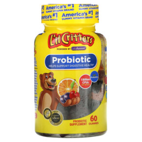 L'il Critters Probiotic With Prebiotics Cherry Orange & Grape Flavor 1 Billion CFUs 60 Gummies 027917001197