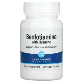Lake Avenue Nutrition Benfotiamine with Thiamine 250 mg 30 Veggie Capsules 898220020102