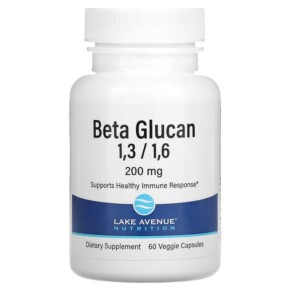 Lake Avenue Nutrition Beta Glucan 1-3 1-6 200 mg 60 Veggie Capsules 898220017959