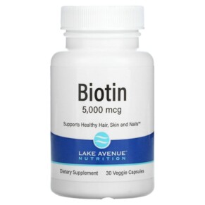Lake Avenue Nutrition Biotin 5.000 mcg 30 Veggie Capsules 898220016761