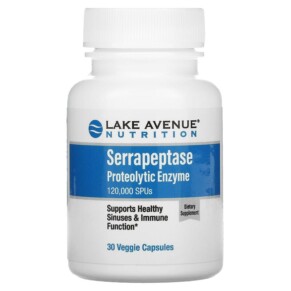 Lake Avenue Nutrition Serrapeptase Proteolytic Enzyme 120.000 SPUs 30 Veggie Capsules 898220015719