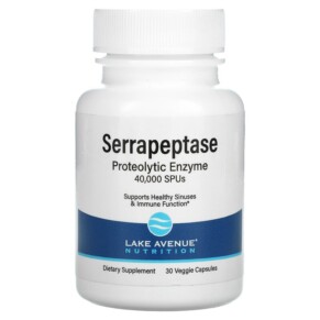 Lake Avenue Nutrition Serrapeptase Proteolytic Enzyme 40.000 SPUs 30 Veggie Capsules 898220015733