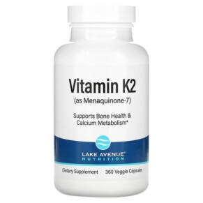 Lake Avenue Nutrition Vitamin K2 (as Menaquinone-7) 50 mcg 360 Veggie Softgels 898220015511
