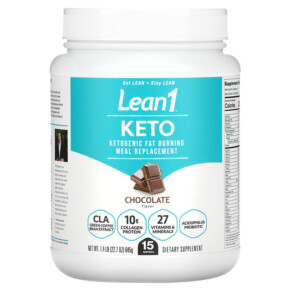 Lean1 Keto Ketogenic Fat Burning Meal Replacement Chocolate 1.4 lb (645 g) 810033014567
