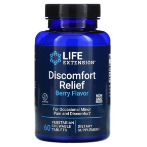 Life Extension Discomfort Relief Berry 60 Vegetarian Chewable Tablets 737870230366