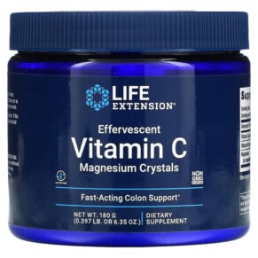 Life Extension Effervescent Vitamin C Magnesium Crystals 6.35 oz (180 g) 737870173618