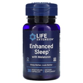 Life Extension Enhanced Sleep with Melatonin 30 Vegetarian Capsules 737870155133