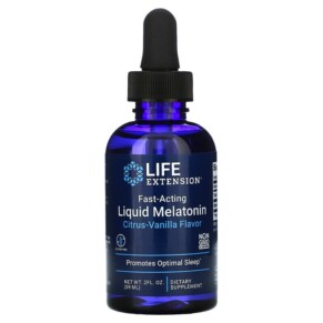 Life Extension Fast-Acting Liquid Melatonin Citrus-Vanilla 2 fl oz (59 ml) 737870223429
