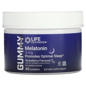 Life Extension Gummy Science Melatonin Strawberry 3 mg 60 Gummies 737870250364