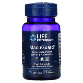 Life Extension MacuGuard Ocular Support with Saffron & Astaxanthin 60 Softgels 737870199366