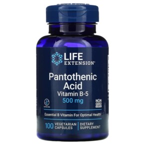 Life Extension Pantothenic Acid Vitamin B-5 500 mg 100 Vegetarian Capsules 737870202813