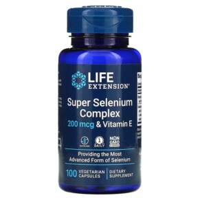 Life Extension Super Selenium Complex & Vitamin E 200 mcg 100 Vegetarian Capsules 737870177814