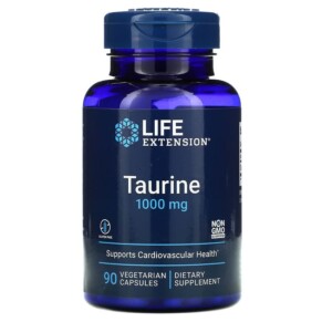 Life Extension Taurine 1.000 mg 90 Vegetarian Capsules 737870182795