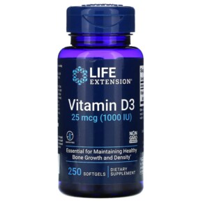 Life Extension Vitamin D3 25 mcg (1.000 IU) 250 Softgels 737870175124