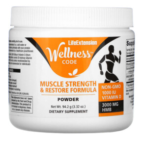 Life Extension Wellness Code Muscle Strength & Restore Formula Powder 3.32 oz (94.2 g) 737870222194