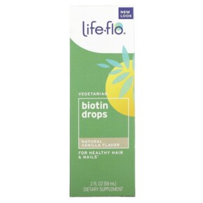 Life-flo Biotin Drops Natural Vanilla 2 fl oz (59 ml) 645951787251