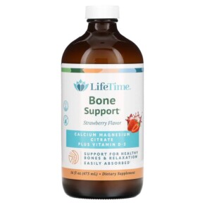 LifeTime Vitamins Bone Support Calcium Magnesium Citrate Plus Vitamin D-3 Strawberry 16 fl oz (473 ml) 053232400094
