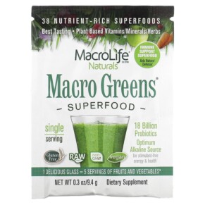 Macrolife Naturals Macro Greens Superfood 0.3 oz (9.4 g) 852434001012