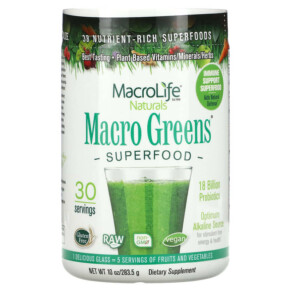 Macrolife Naturals Macro Greens Superfood 10 oz (283.5 g) 054139909000