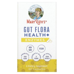 MaryRuth Organics Gut Flora Health + Enzymes 60 Capsules 850029392453