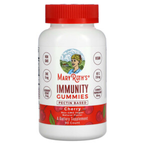 MaryRuth Organics Immunity Gummies Pectin Based Cherry 90 Gummies 856645008075