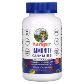 MaryRuth Organics Immunity Gummies Pectin Based Raspberry Lemonade 90 Gummies 856645008570
