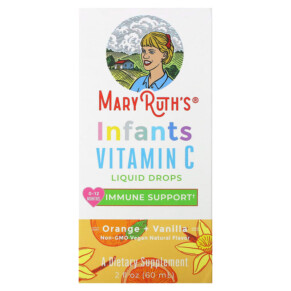 MaryRuth Organics Infants Vitamin C Liquid Drops 0-12 Months Orange + Vanilla 2 fl oz (60 ml) 850018471329