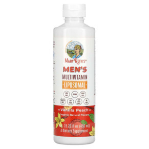 MaryRuth Organics Men's Multivitamin Liposomal Vanilla Peach 15.22 fl oz (450 ml) 850029392699