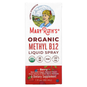 MaryRuth Organics Organic Methly B12 Liquid Spray Extra Strength Berry 1 fl oz (30 ml) 861365000469