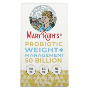 MaryRuth Organics Probiotic Weight+ Management 50 Billion 60 Capsules 856645008396