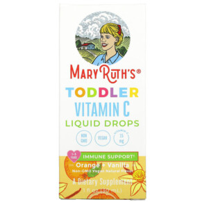 MaryRuth Organics Toddler Vitamin C Liquid Drops 1-3 Years Orange + Vanilla 1 fl oz (30 ml) 850018471312
