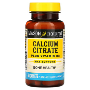 Mason Natural Calcium Citrate Plus Vitamin D3 60 Caplets 311845123756