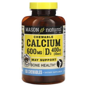 Mason Natural Chewable Calcium + D3 Coffee Mocha 600 mg 100 Chewables 311845140319