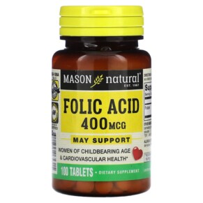 Mason Natural Folic Acid 400 mcg 100 Tablets 311845065315