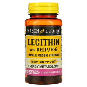 Mason Natural Lecithin with Kelp/B6 Plus Apple Cider Vinegar 100 Softgels 311845059819