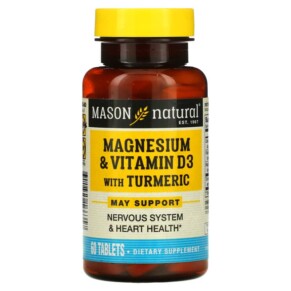 Mason Natural Magnesium & Vitamin D3 with Turmeric 60 Tablets 311845166357