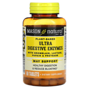 Mason Natural Plant-Based Ultra Digestive Enzymes 60 Tablets 311845180254